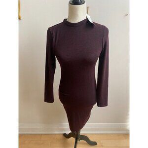 French Connection womens sweater dress long sleeve sleeve burgundy sz small